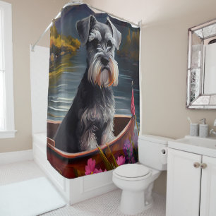 Rideaux De Douche Schnauzer sur une pédale : une aventure Pittoresqu