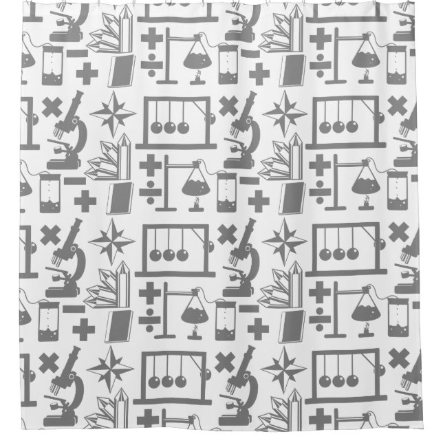 Rideaux De Douche Science Biologie Physique Géologie Motif de mathém (Devant)