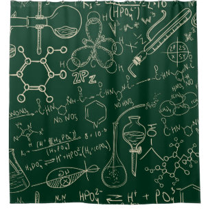 Rideaux De Douche Science, chimie, motif de laboratoire vintage
