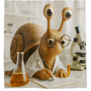 Rideaux De Douche Scientifique Escargot Célèbre Fantastique Mignon
