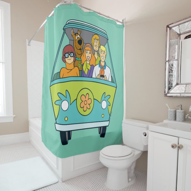 Rideaux De Douche Scooby-Doo & Gang Mystery Machine (En situation)