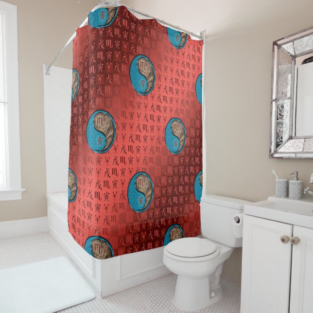 Rideaux De Douche Scorpion & Tigre de Terre (En situation)