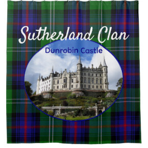 Rideaux De Douche Scotland Castle Sutherland Scottish Clan Tartan