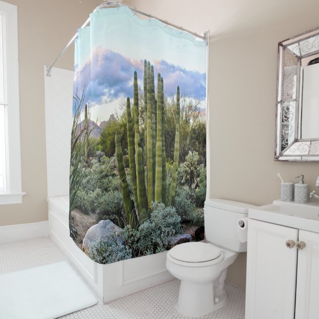 Rideaux De Douche Scottsdale Succulent Sunset (En situation)