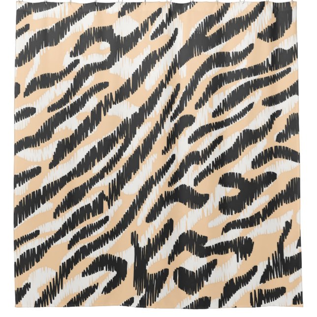 Rideaux De Douche Scribble Zebra Leopard : Fourrure Vintage (Devant)