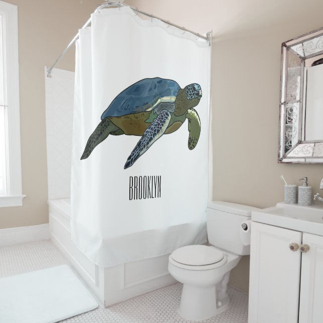 Rideaux De Douche Sea turtle cartoon (En situation)