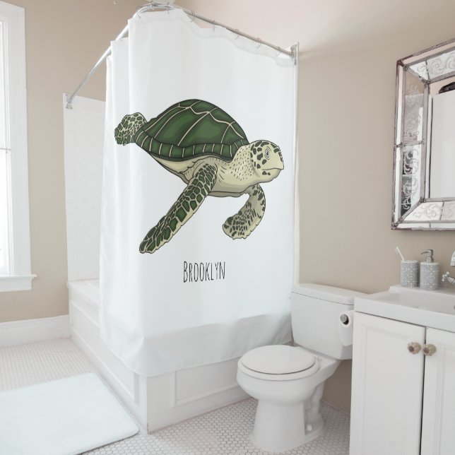 Rideaux De Douche Sea turtle cartoon (En situation)