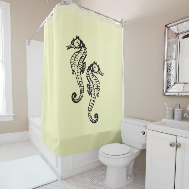 Rideaux De Douche Seahors Jaune (En situation)