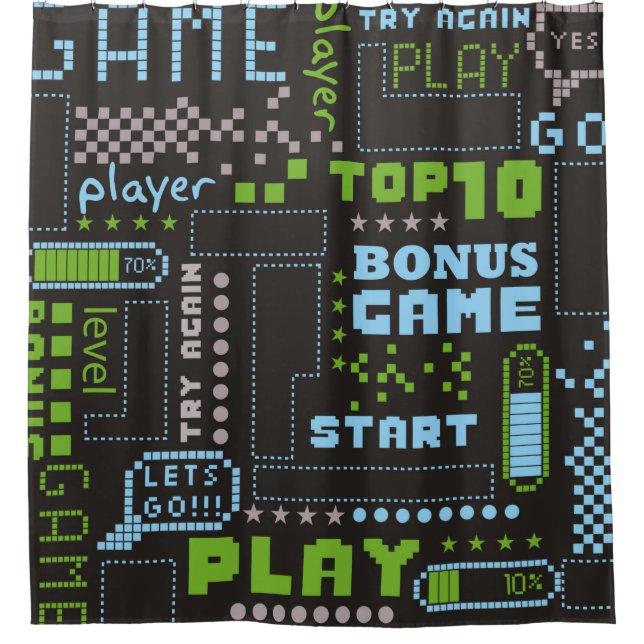 Rideaux De Douche seamless abstract pattern in pixel game style. Wit (Devant)