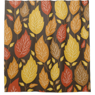 Rideaux De Douche seamless autumn pattern with a color leaves