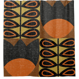 Rideaux De Douche seamless pattern in scandinavian design style. Ret