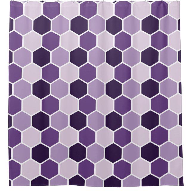 Rideaux De Douche Seamless ultraviolet hexagon pattern. Honeycomb co (Devant)