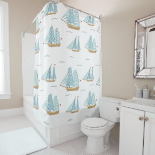 Rideaux De Douche Seatime été Cute yachts avec voile
