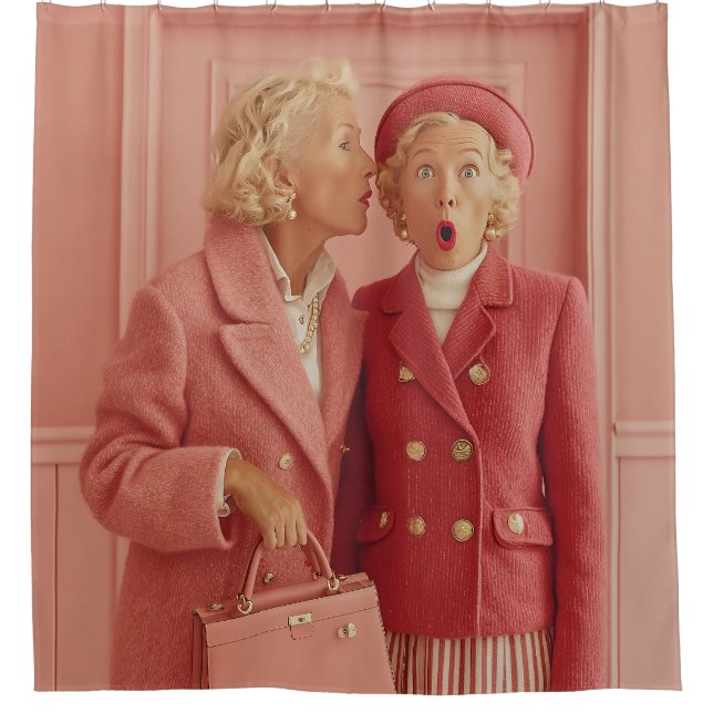 Rideaux De Douche Secrets roses et style surpris (Devant)