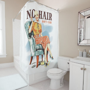 Rideaux De Douche Sensibilisation au cancer pour les femmes chauves