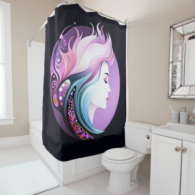 Rideaux De Douche "Sérénité dans le style" Beauté féminine     (En situation)