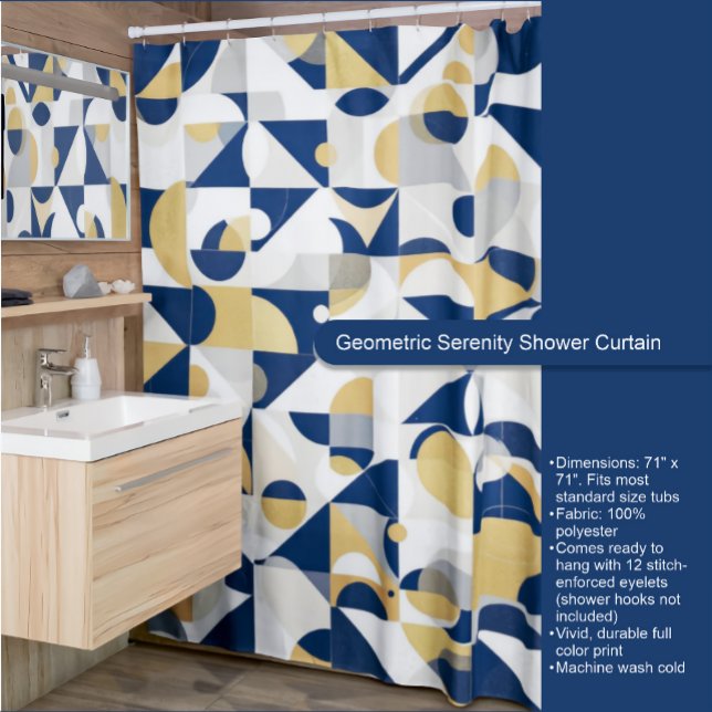 Rideaux De Douche Sérénité géométrique (Créateur téléchargé)