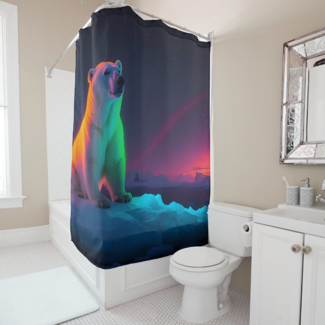 Rideaux De Douche Sérénité polaire dans les pastels (En situation)