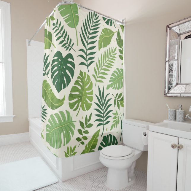 Rideaux De Douche Sérénité Tropicale (En situation)
