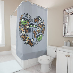 Rideaux De Douche Sésame Sésame   Oscar the Grouch Doodle Heart
