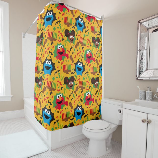 Rideaux De Douche Sesame Street Kwanzaa Motif (En situation)