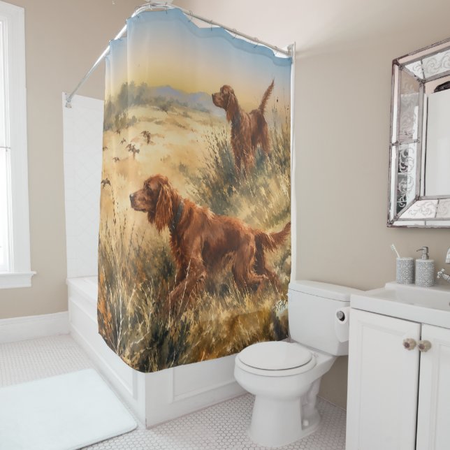 Rideaux De Douche Setter Irlandais   (En situation)