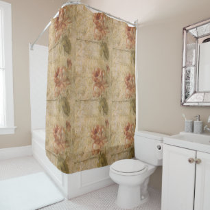 Rideaux De Douche Shabby chic flower, rustic, grunge, rose, retro, w