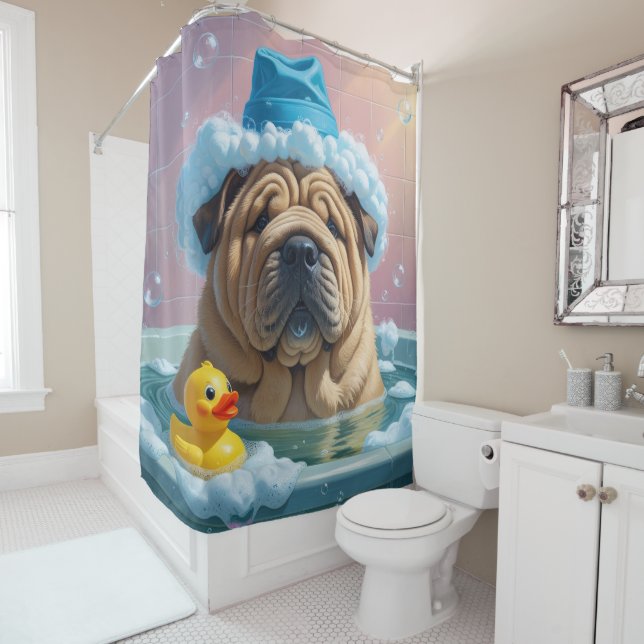 Rideaux De Douche Shar Pei Sloppy Sleepy mignonne drôle (En situation)