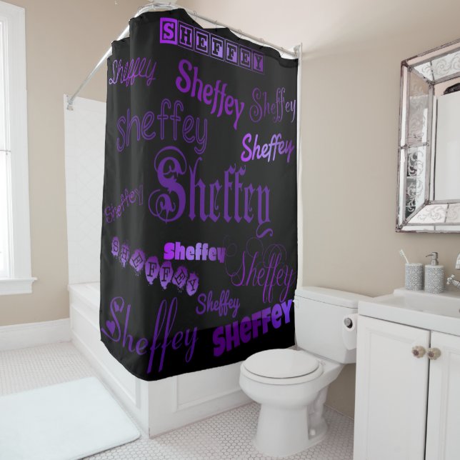 Rideaux De Douche Sheffey Purple (En situation)