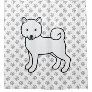 Rideaux De Douche Shiba Inu blanc Chien de dessin animé mignon & pat