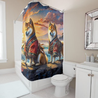 Rideaux De Douche Shiba Inu By The Shore 02 Design Par Rich AMeN Gil