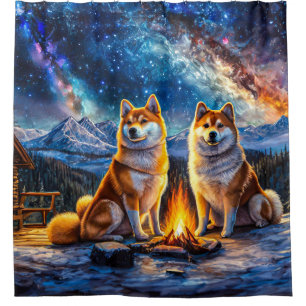 Rideaux De Douche Shiba Inu Star Gazing 03 Design par Rich AMeN Gill