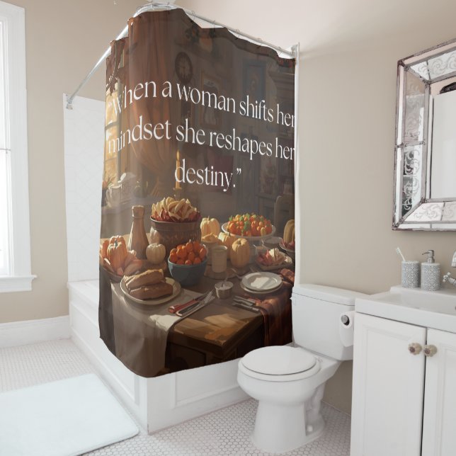 Rideaux De Douche  “Shift Her Mindset, Shape Her Destiny” Curtain (En situation)