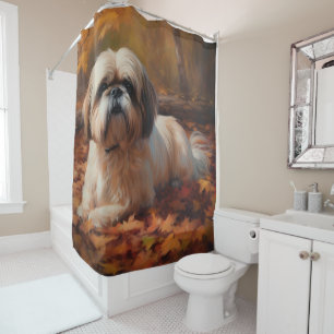 Rideaux De Douche Shih Tzu à l'automne Feuilles automne Inspire