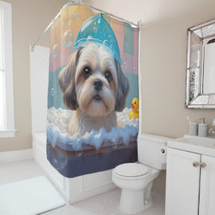Rideaux De Douche Shih Tzu Sloppy Sleepy Cute Funny