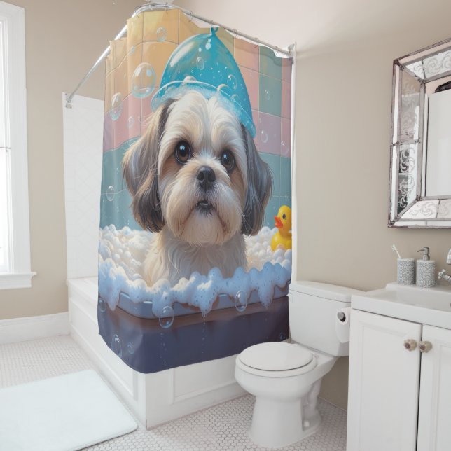 Rideaux De Douche Shih Tzu Sloppy Sleepy Cute Funny (En situation)