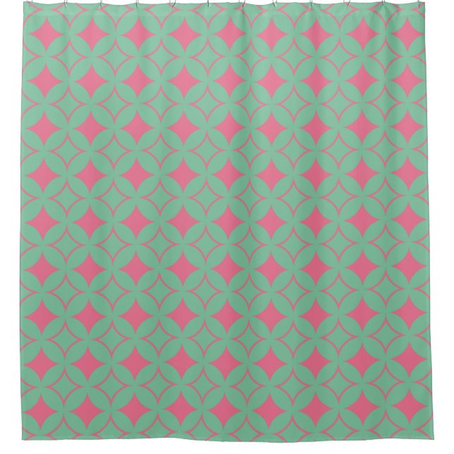 Rideaux De Douche Shippo de menthe et de corail (Devant)