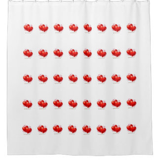 Rideaux De Douche Shower Curtain with hearts.