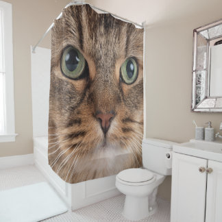 Rideaux De Douche Siberian Cat Face Shower Curtain