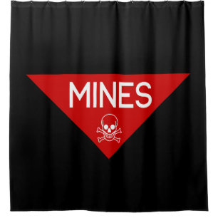 RIDEAUX DE DOUCHE SIGNE DE MINES SIGNAGE SYMBOLE