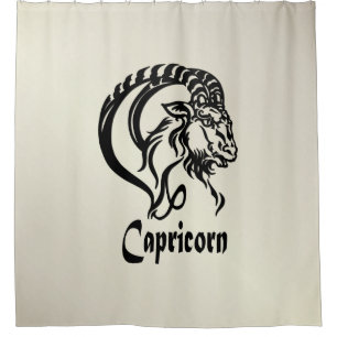 Rideaux De Douche Signe du zodiaque Capricorne et symbole en or