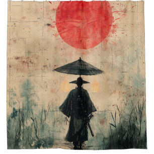 Rideaux De Douche Silent Samurai Forêt Cramoisie (2)