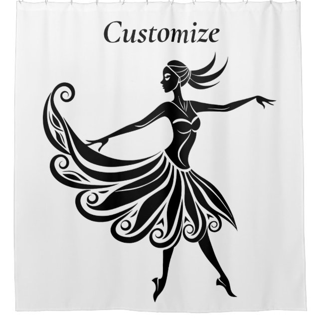 Rideaux De Douche Silhouette Danseuse Africaine Art Thunder_Thunder_ (Devant)