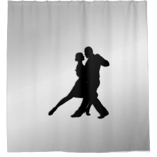 Rideaux De Douche Silhouette de danseurs de Tango 2 Argent