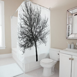 Rideaux De Douche Silhouette de l'arbre