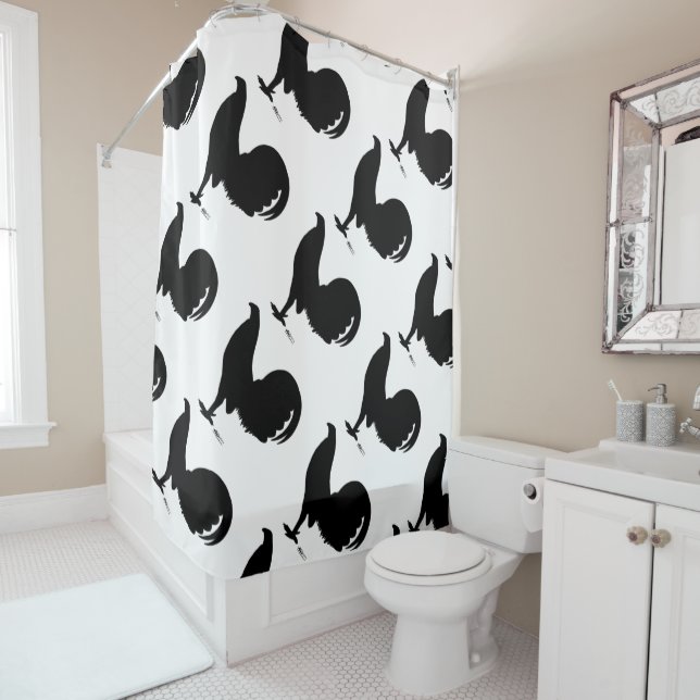 Rideaux De Douche Silhouette du coq Gamecock (En situation)