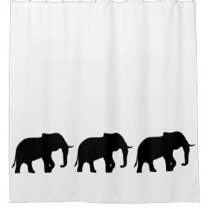 Rideaux De Douche Silhouette éléphant noir + vos idées
