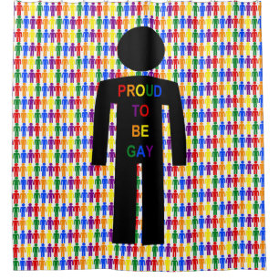 Rideaux De Douche Silhouette et Rainbow Men gays LGBTQ