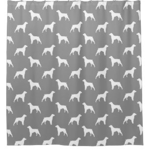 Rideaux De Douche Silhouettes de Brittany Spaniel Motif Gris
