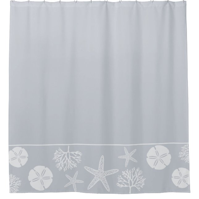 Rideaux De Douche Silhouettes de vie marine (gris côtier) (Devant)
